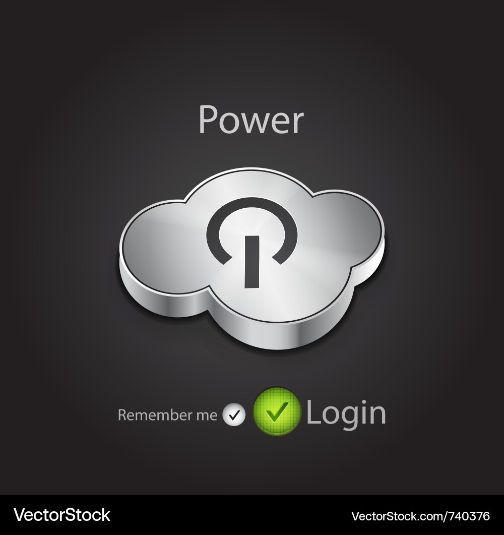 Login Background with Power Button Vector Image