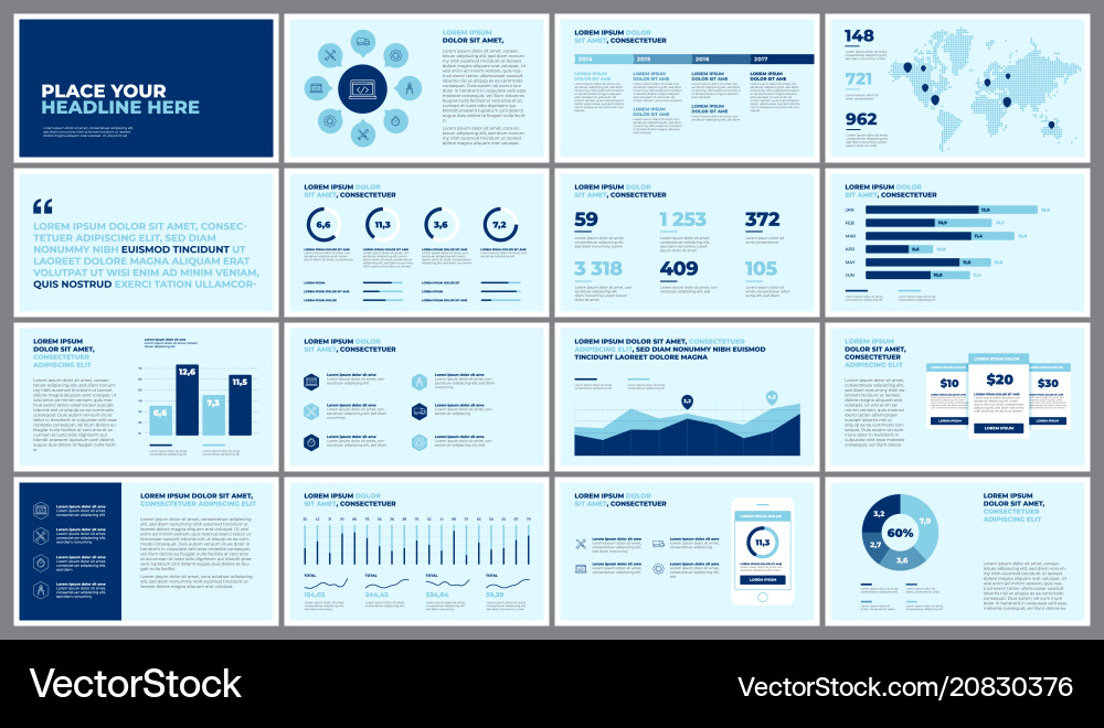 Presentation Slides & Infographic Templates vector image