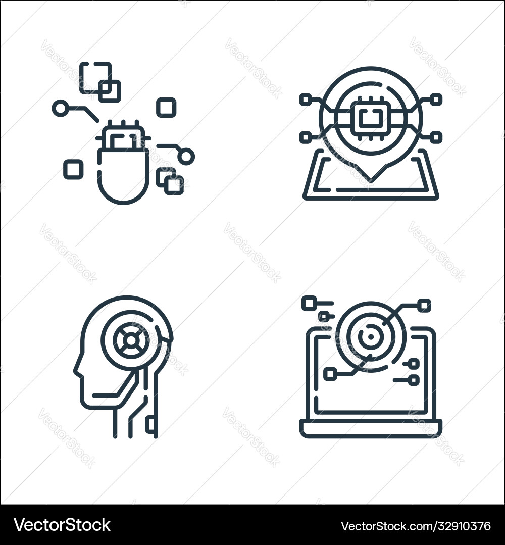 Robotik Linie Icons lineare Set Qualität Robotik Linie Icons lineare Set Qualität vektorbild
