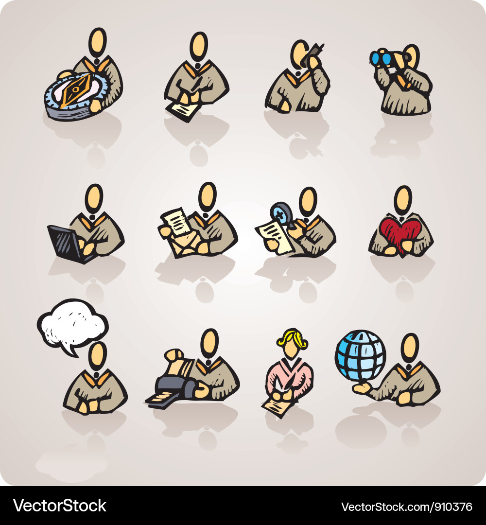 Rude Computer Users Icons vector image
