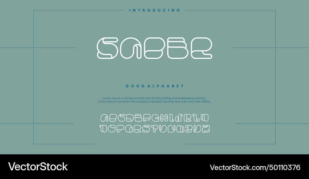 Saber modern abstract digital alphabet font Saber modern abstract digital alphabet font vector image
