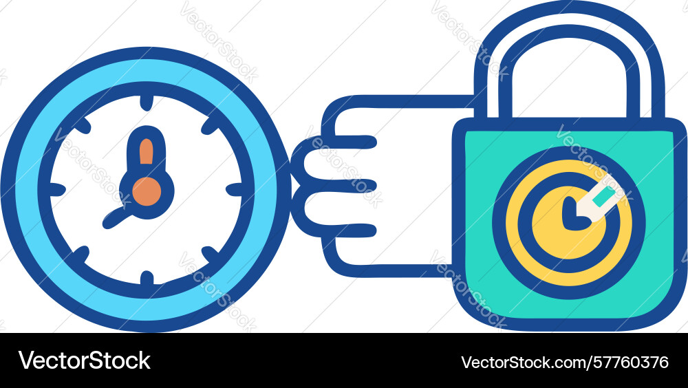 Secure time access icon design generative ai vector image