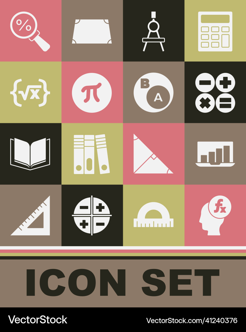 Set function mathematical symbol laptop Vector Image