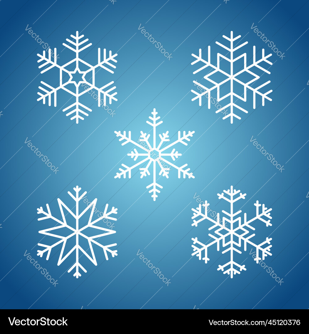 Set of white snowflake icons pattern Set of white snowflake icons pattern vector image