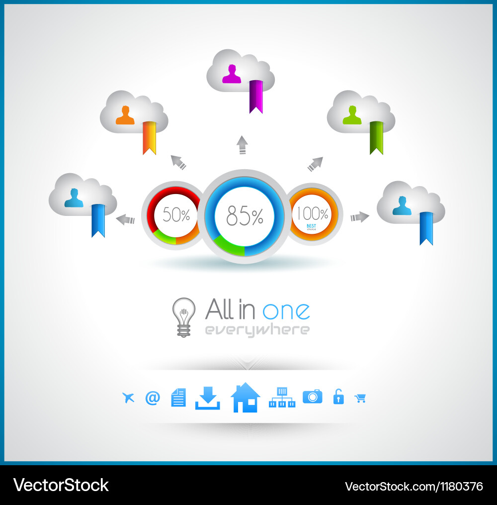 Technology Icons - Data & Charts Vector Image