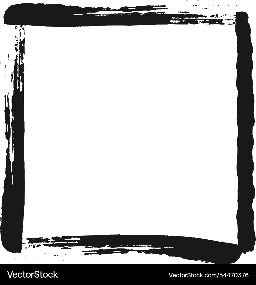 Thick black brush strokes create a square border Vector Image