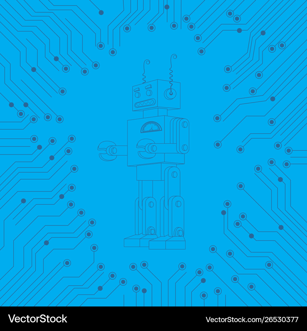 Abstract background old robot chip artificial Abstract background old robot chip artificial Vector Image