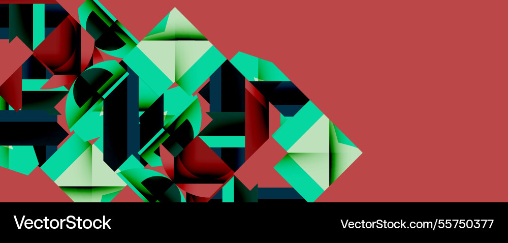 Abstract geometric composition with interlocking Vector Image