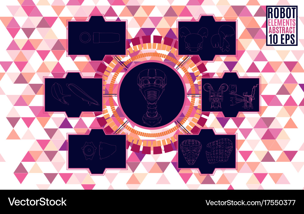 Abstraction of the robot diagram all elements Vector Image
