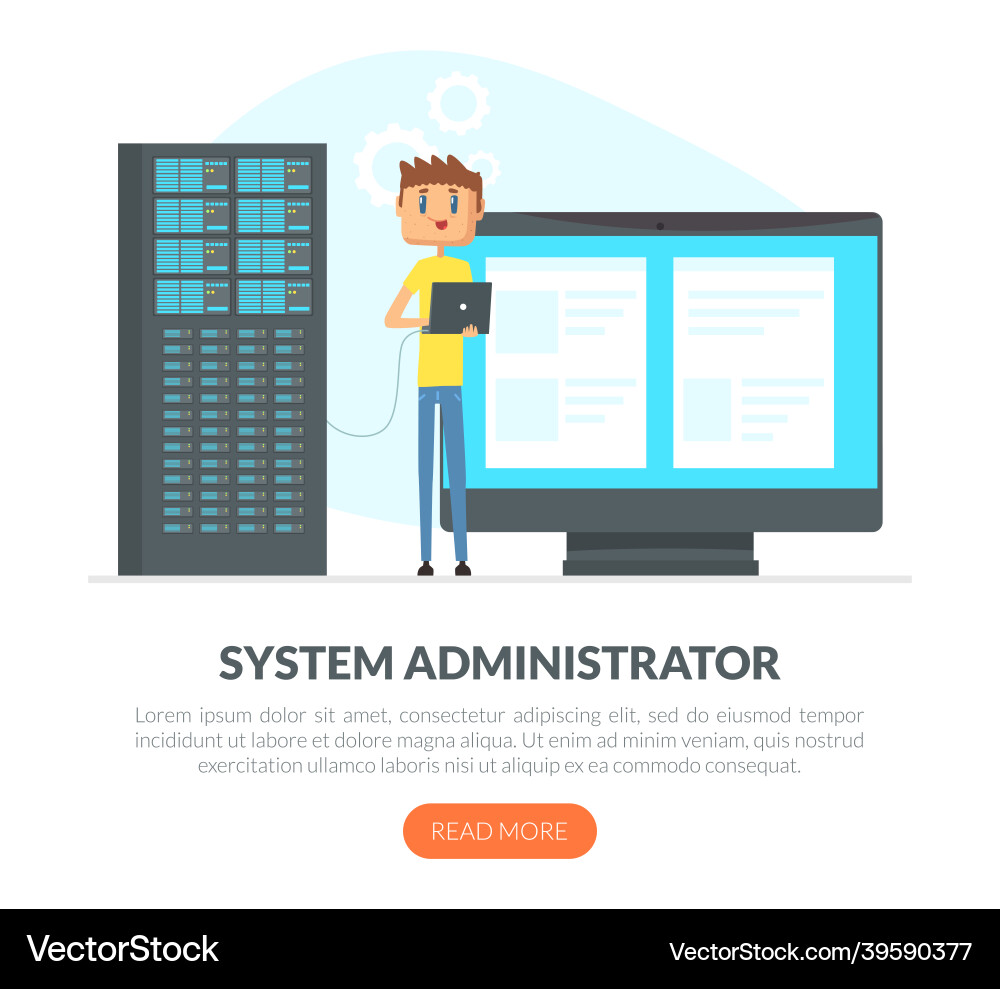 Administrative support service with sysadmin Administrative support service with sysadmin vector image