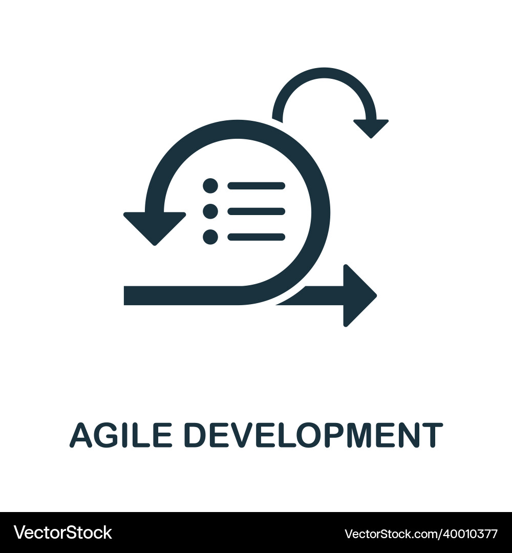 Agile development icon monochrome sign from Agile development icon monochrome sign from vector image