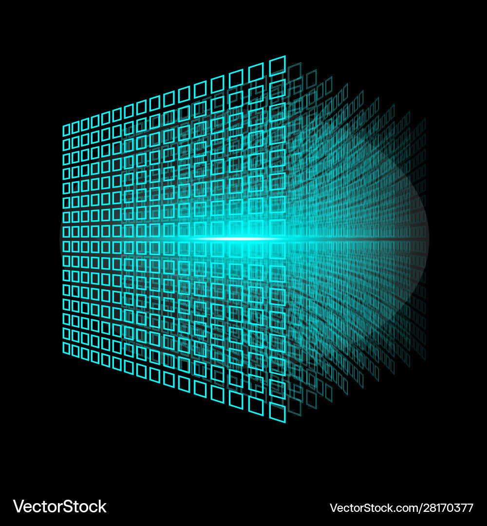 Blockchain Data Cube - 3D Geometric vector image