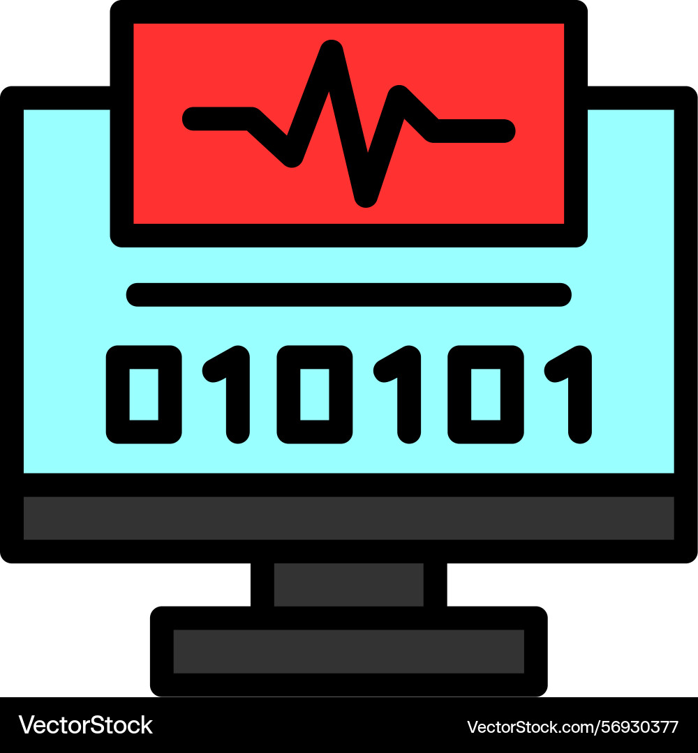 Byte pulse line filled style icon design Vector Image