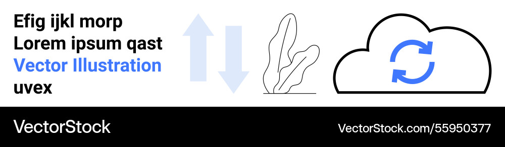 Cloud syncing concept with arrows and minimal vector image