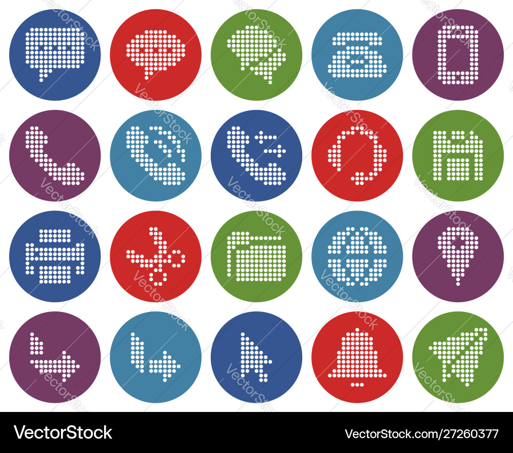Collection round dotted icons user interface Collection round dotted icons user interface vector image