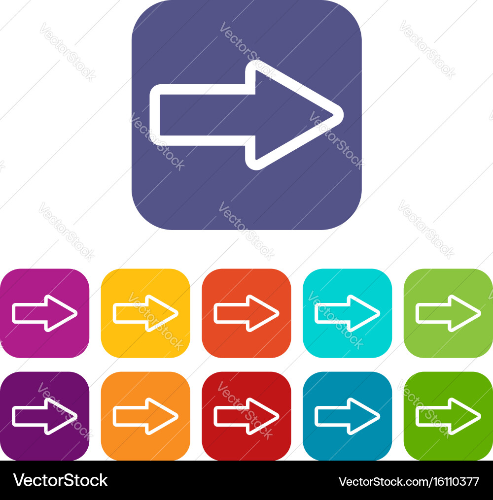 Cursor to right icons set vector image