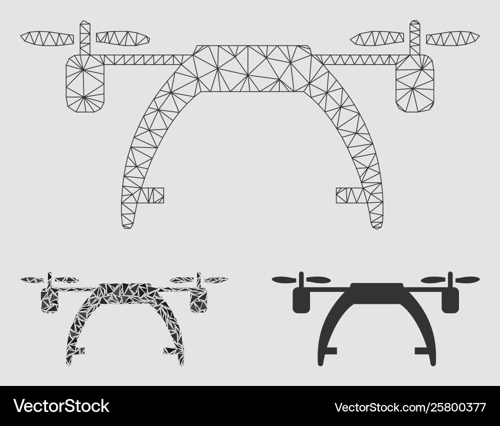 Drone carrier mesh 2d model and triangle vector image