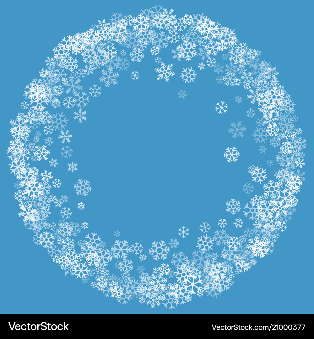 Frame or border of random scatter snowflakes Frame or border of random scatter snowflakes vector image