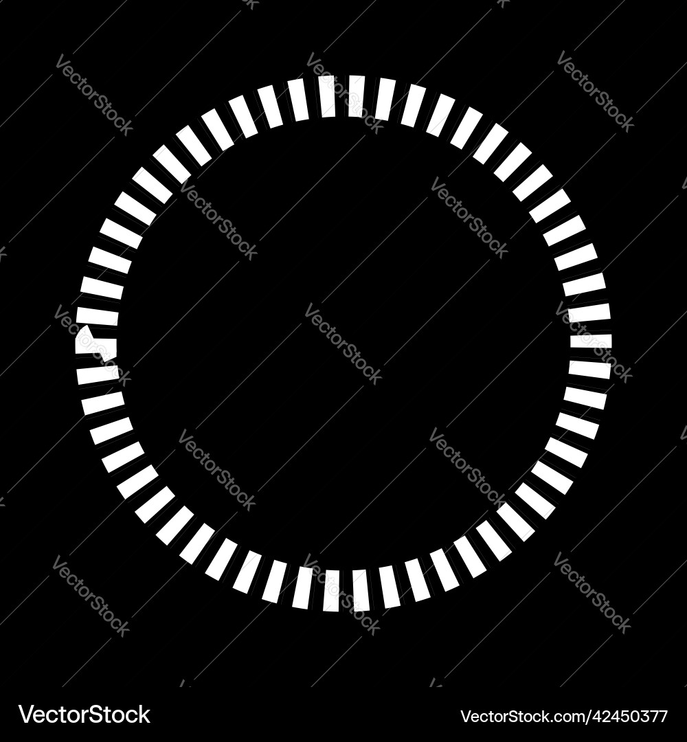 Geometric circle element with dashed lines radial Geometric circle element with dashed lines radial vector image