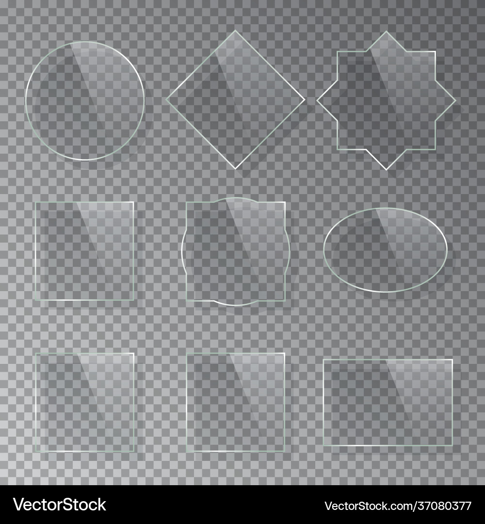 Glass frame set isolated on transparent background Glass frame set isolated on transparent background vector image
