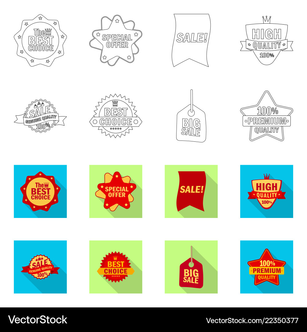 Isolated object of emblem and badge sign set Isolated object of emblem and badge sign set vector image