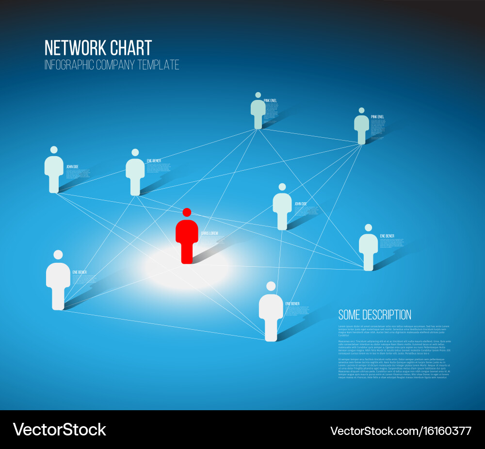 Minimalist network 3d chart Vector Image