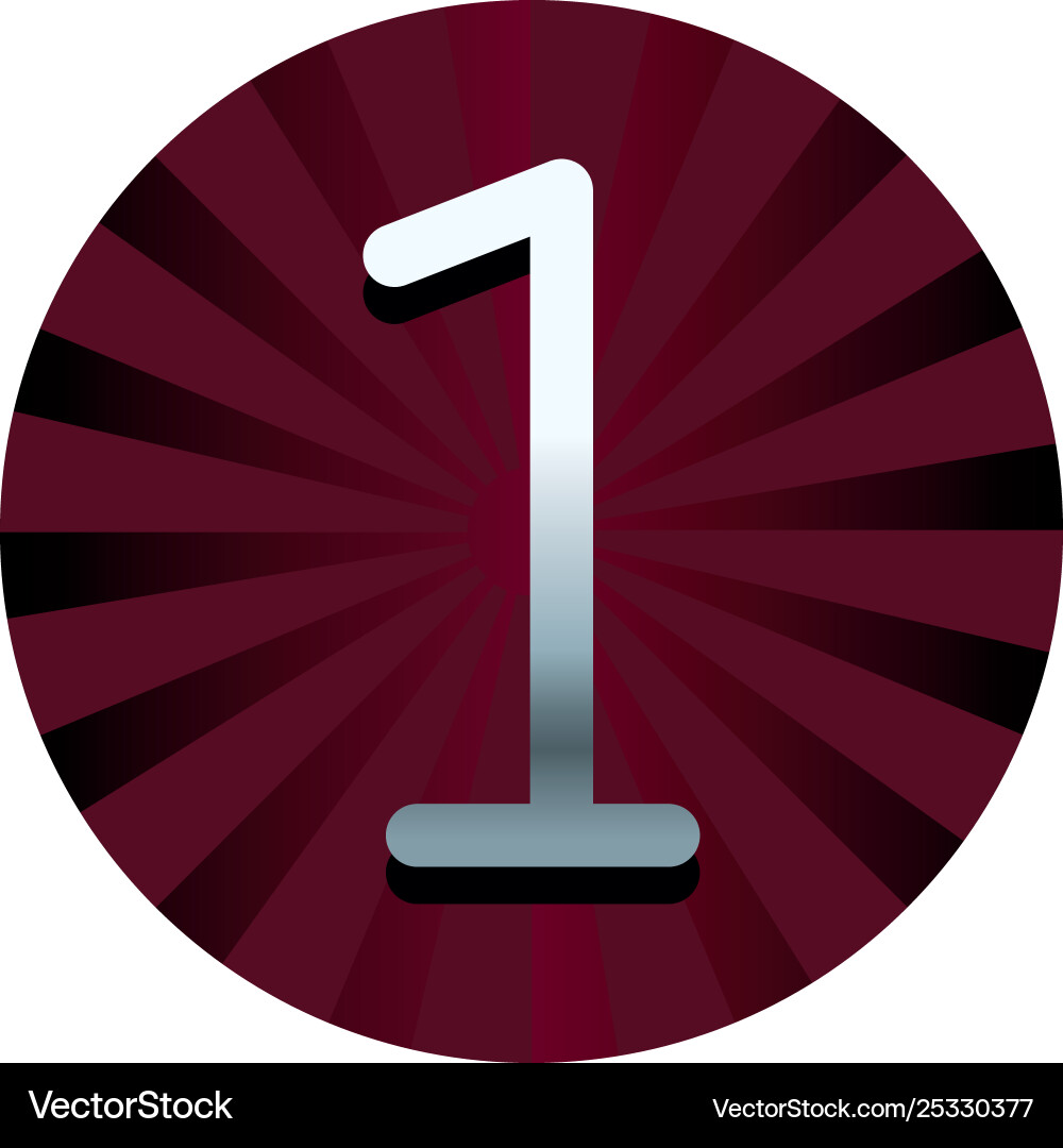 One number in red round symbol Vector Image