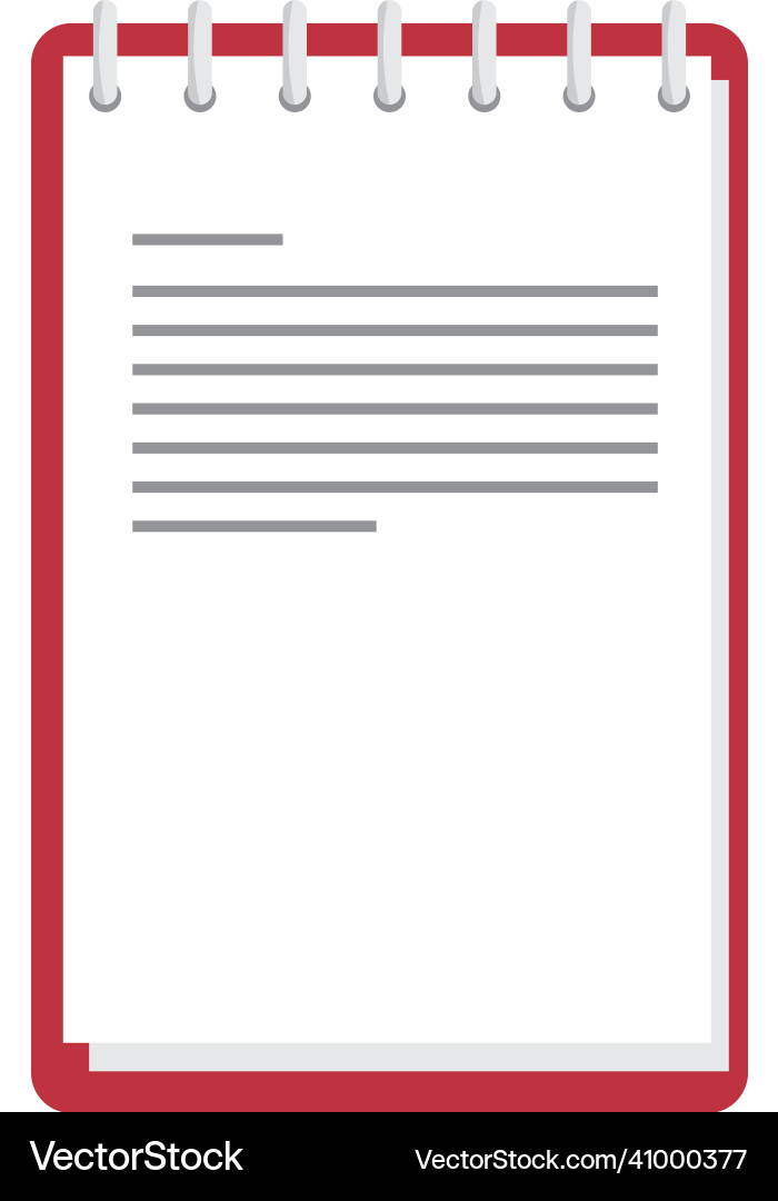 Red notebook supply Royalty Free Vector Image - VectorStock