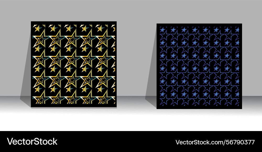 Repeating star pattern background design in gold vector image