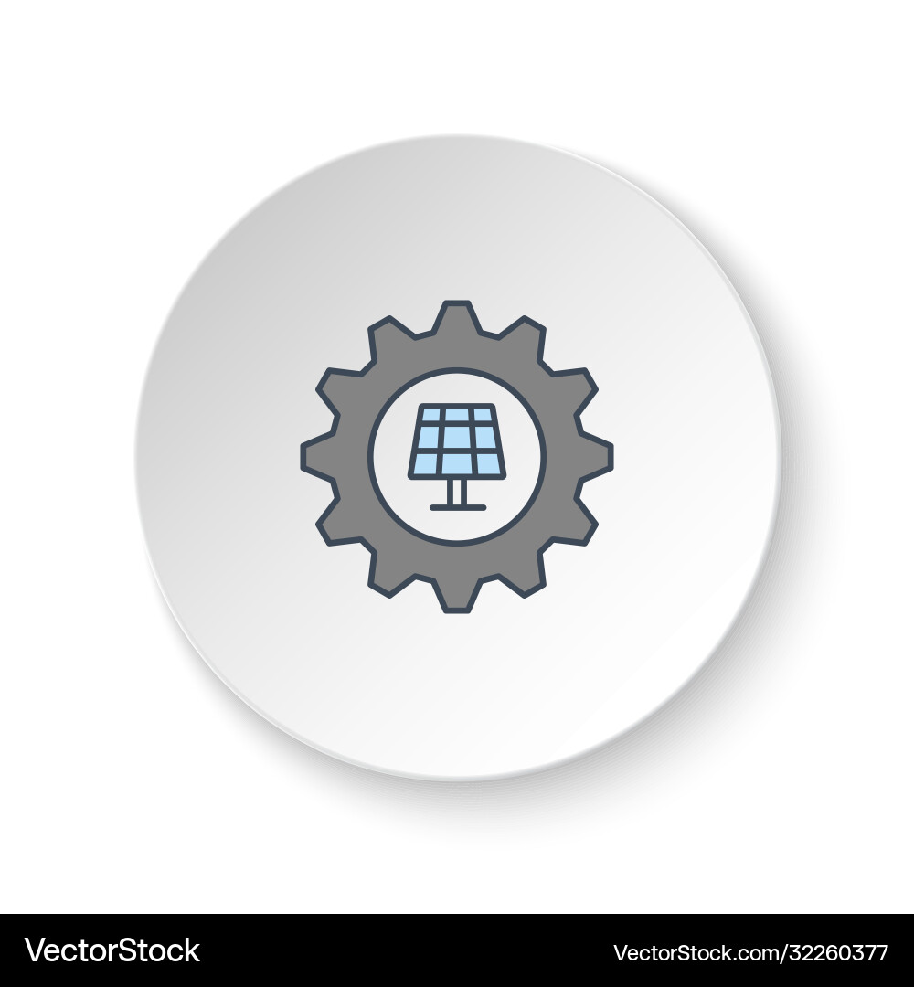 Round button for web icon setting solar Vector Image