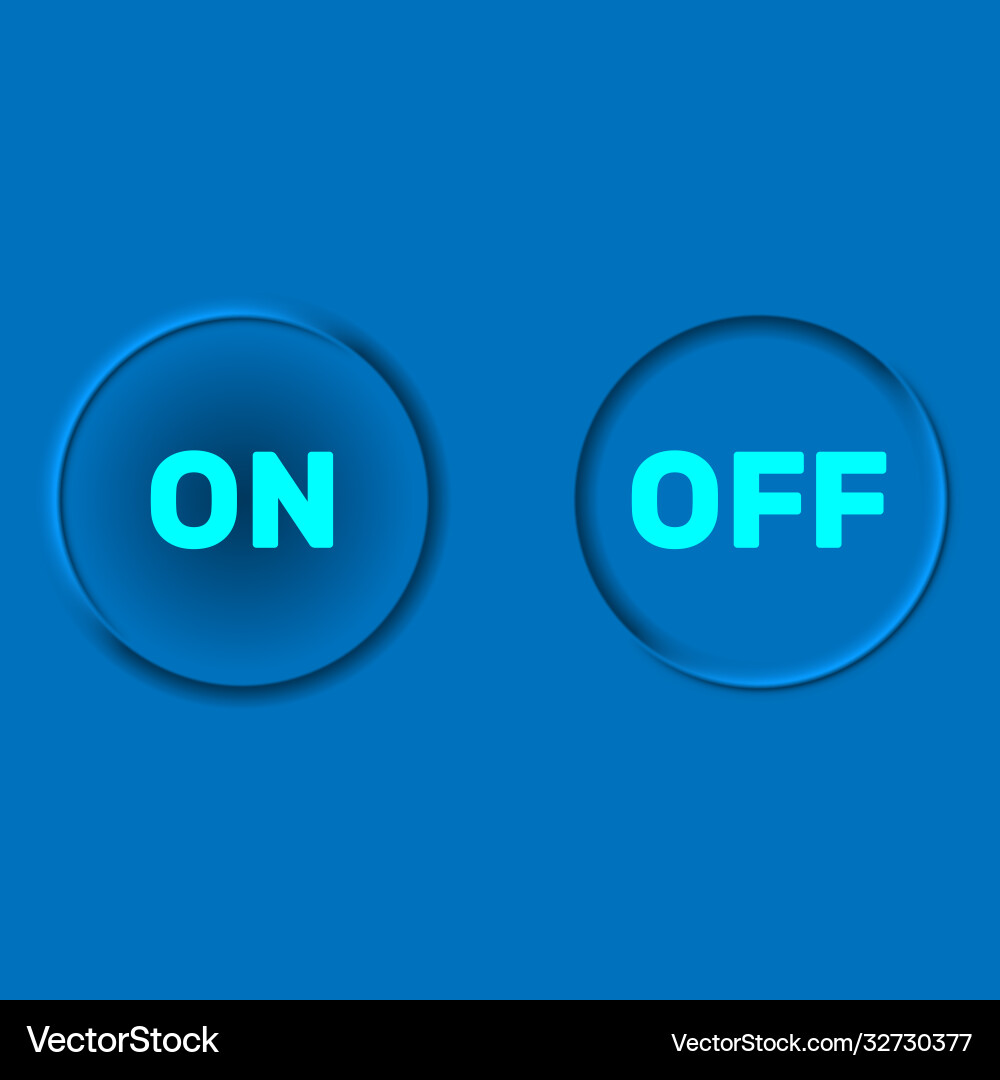 Set buttons on and off in style Vector Image