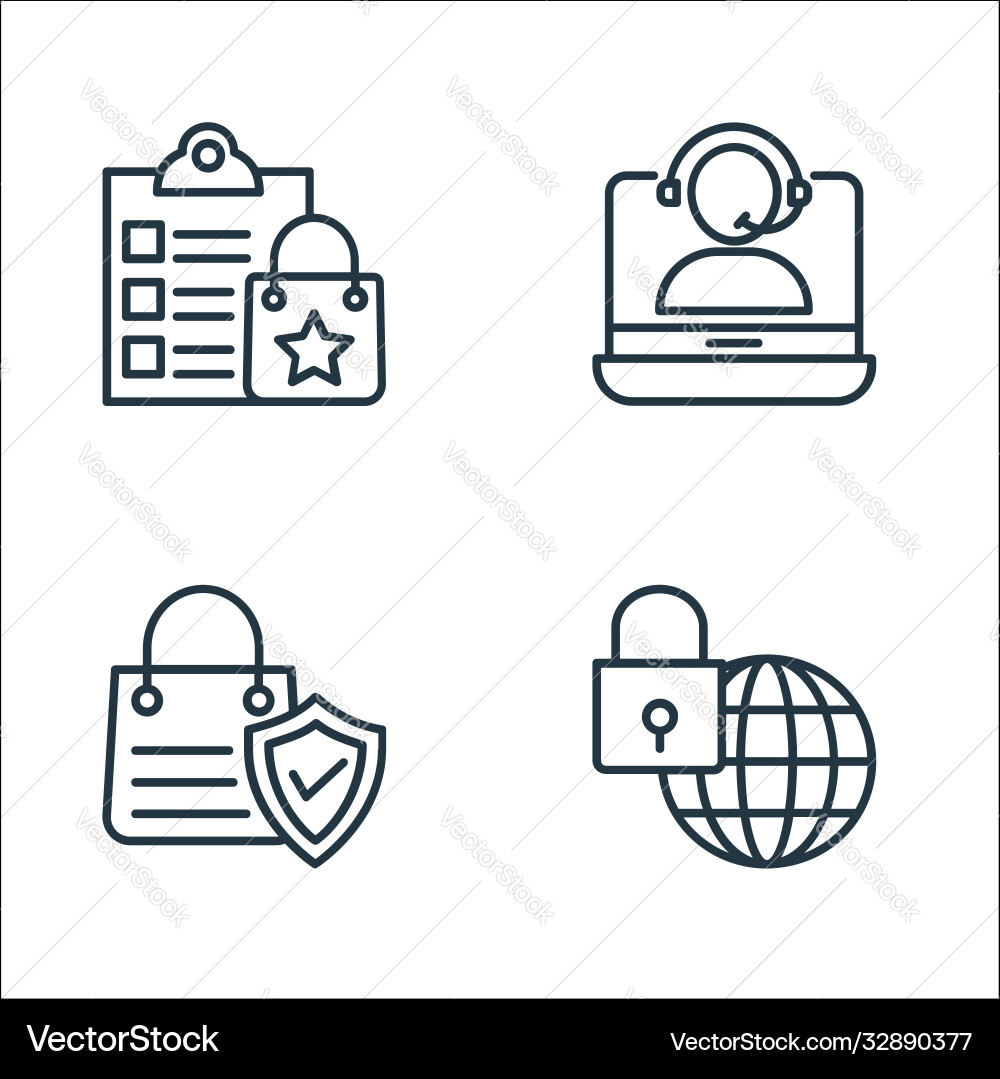 Shopping line icons linear set quality Shopping line icons linear set quality vector image