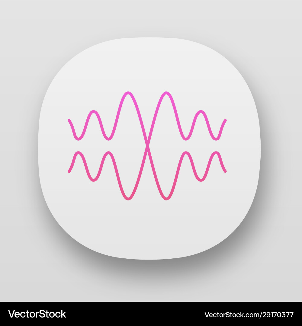 Sound audio wave app icon uiux user interface Sound audio wave app icon uiux user interface vector image
