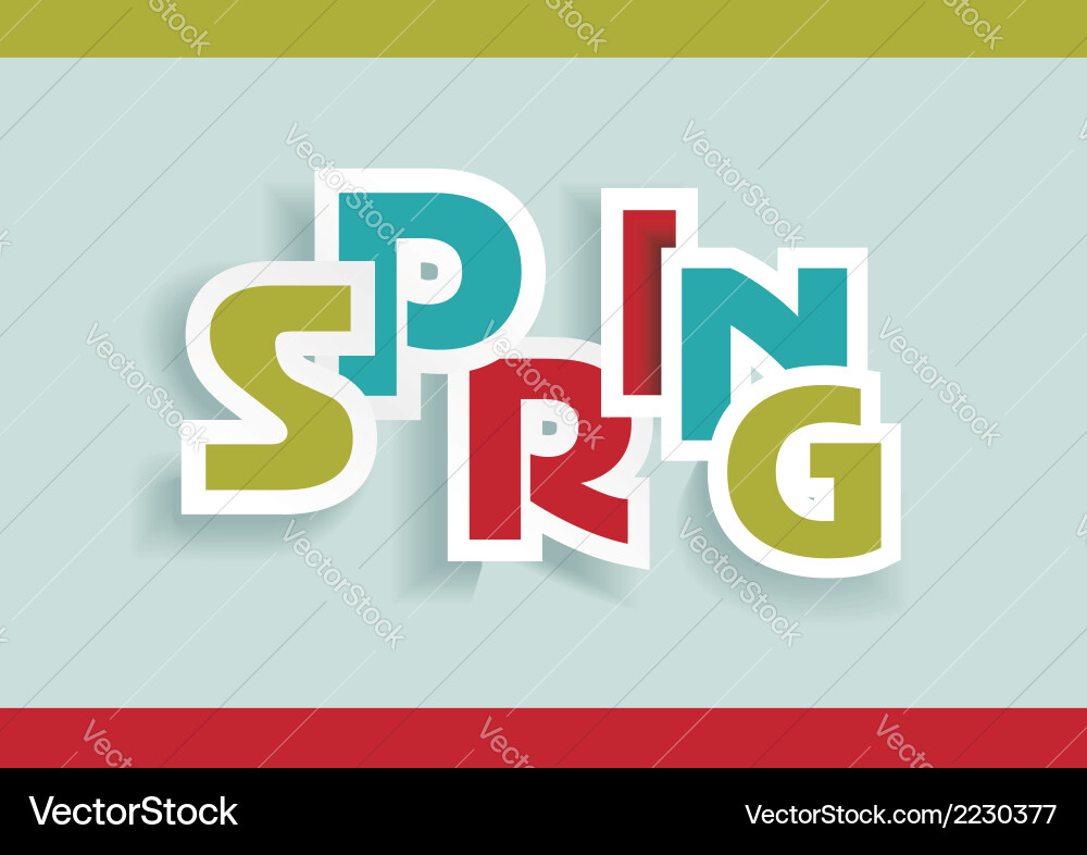 Spring word plain and pure design vector image