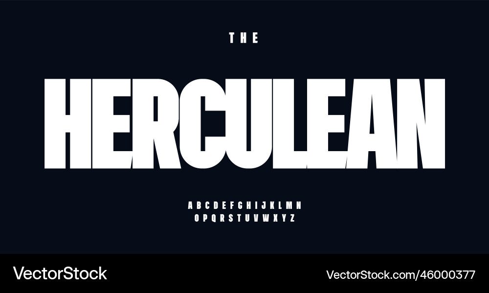 Strong Condensed Sans Serif Font Vector Image