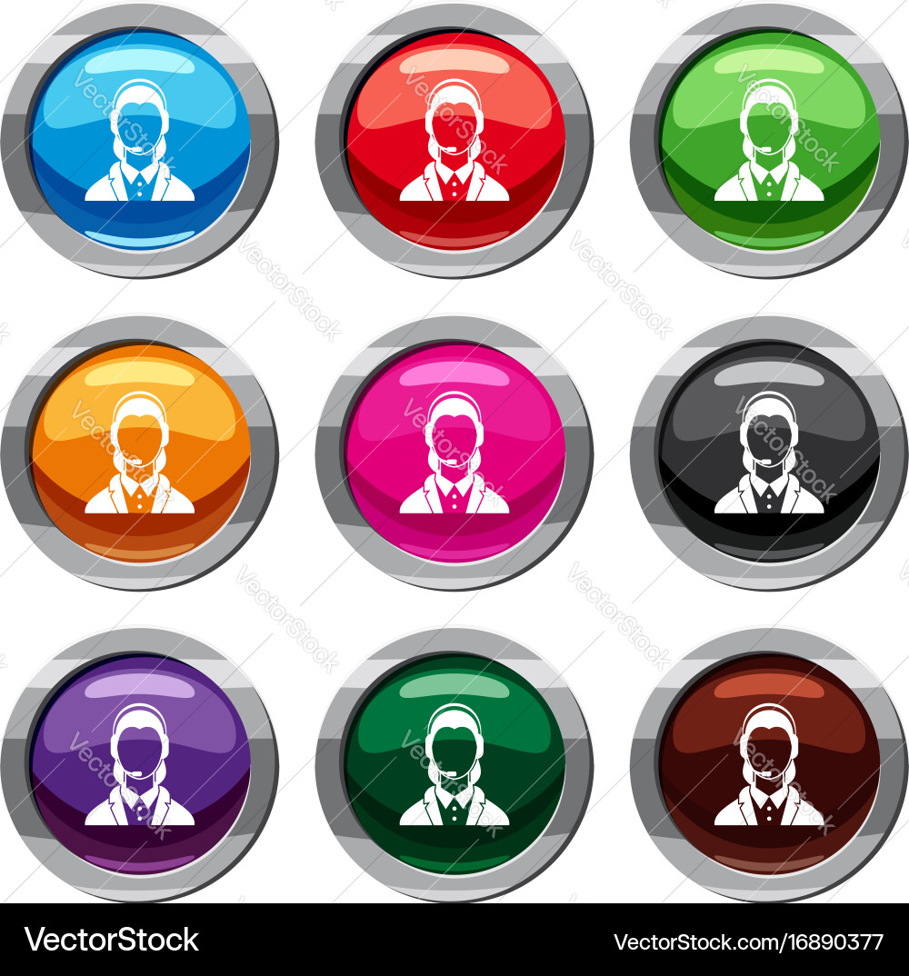 Support phone operator in headset set 9 collection Vector Image