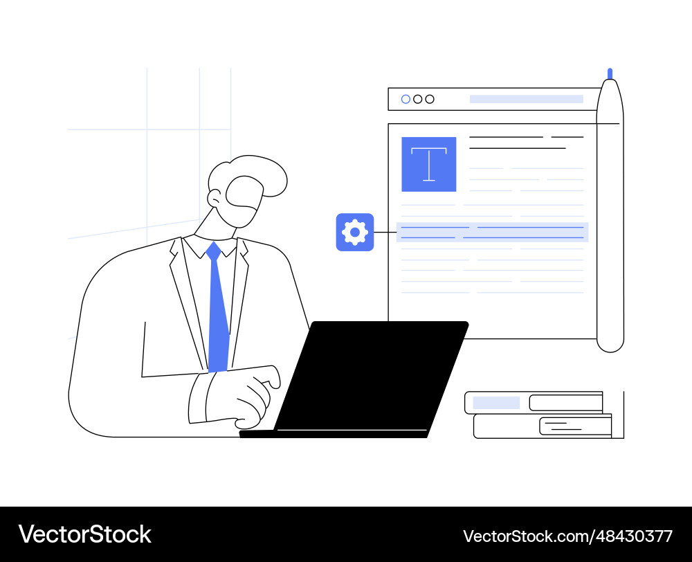 Text editor abstract concept Text editor abstract concept vector image