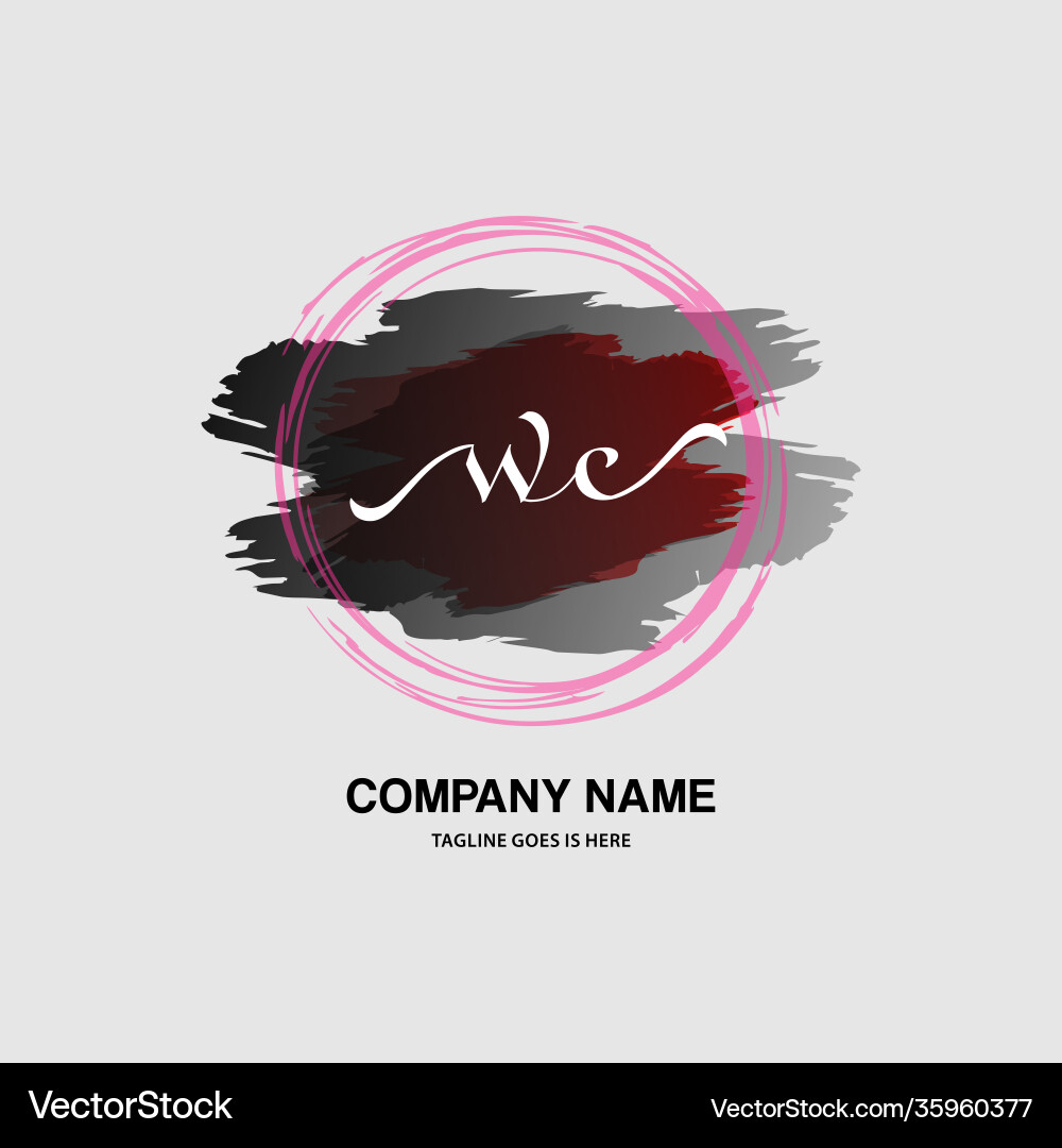 Wc initial handwriting logo with a beautiful Vector Image