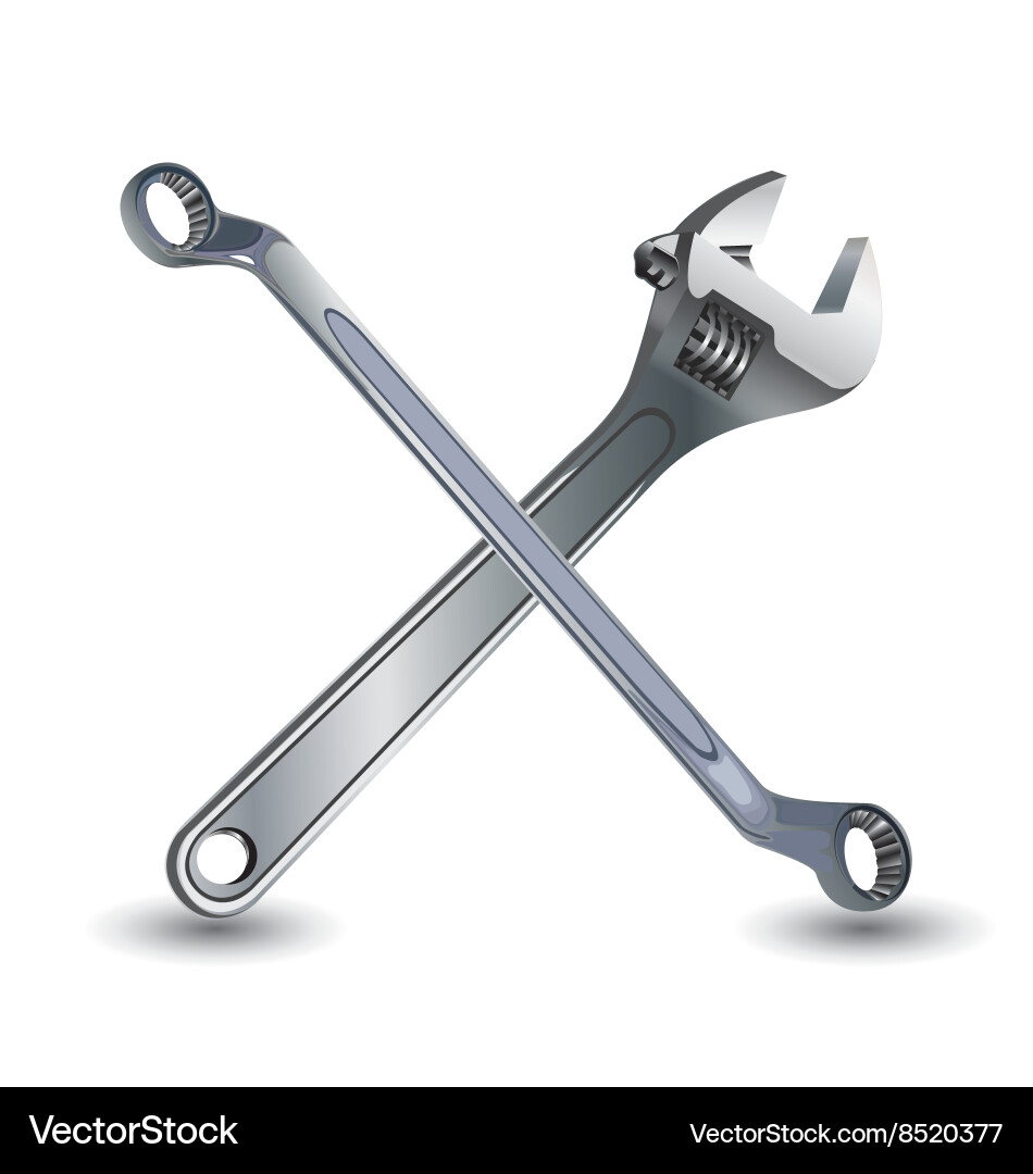 Wrench and object tool isolated on white vector image