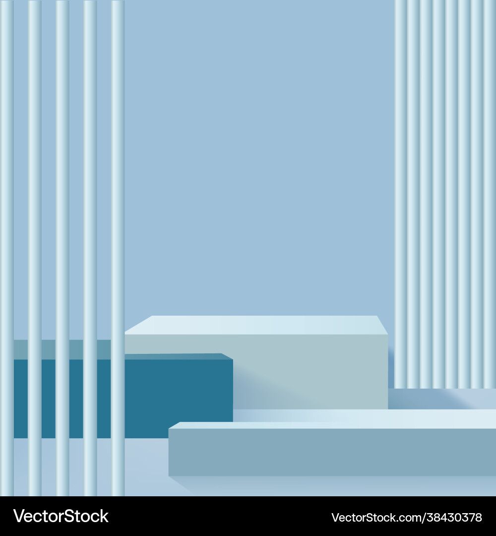 Abstract background with blue color geometric 3d Vector Image