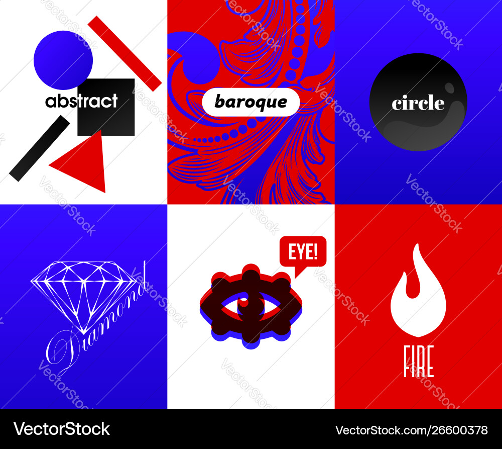 Abstract covers with modern minimal elements Vector Image