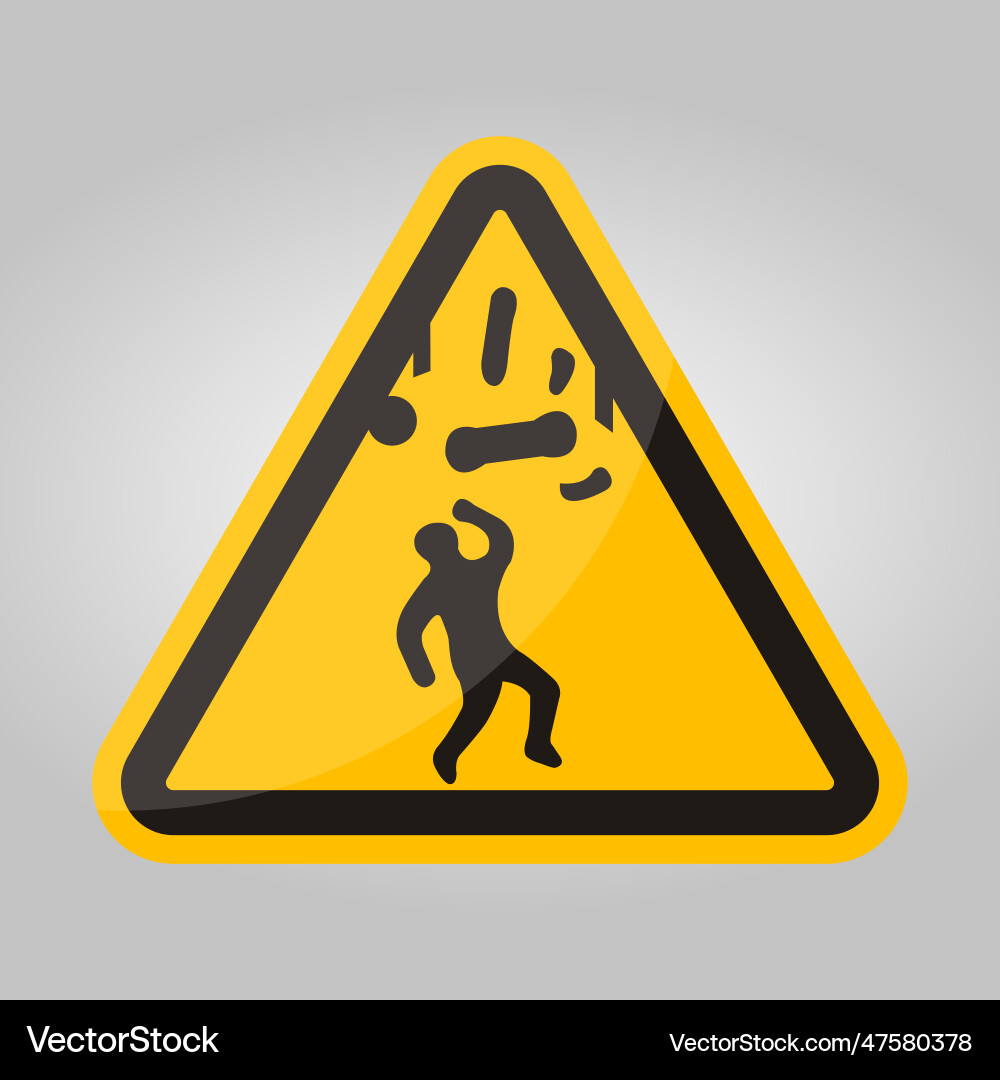 Beware falling objects symbol isolate on white Beware falling objects symbol isolate on white vector image