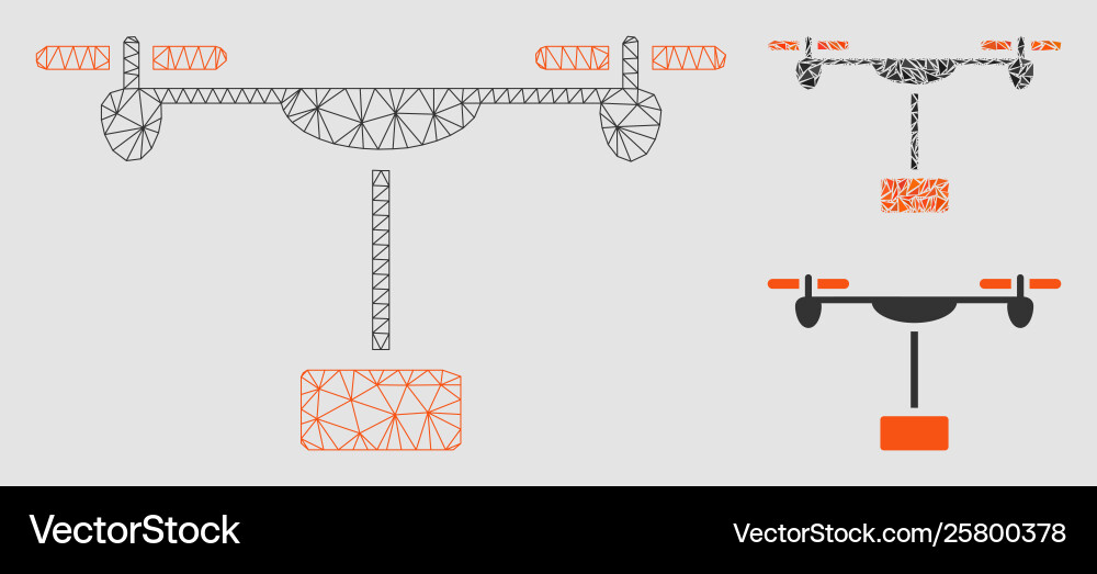 Drone shipment mesh network model Drone shipment mesh network model Vector Image