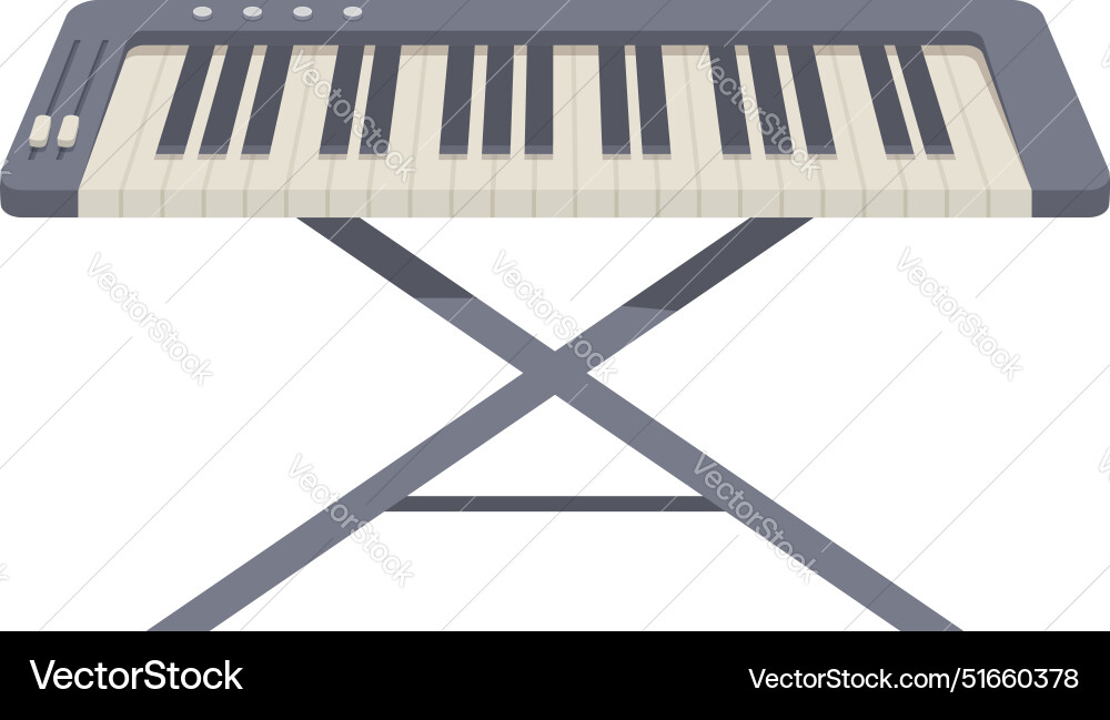 Electronic piano keyboard standing on x shaped Vector Image