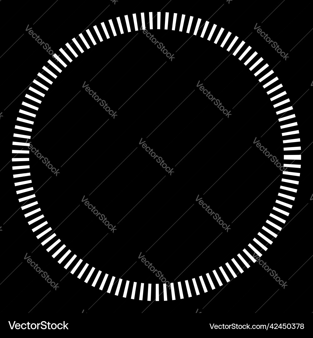 Geometric circle element with dashed lines radial Geometric circle element with dashed lines radial Vector Image