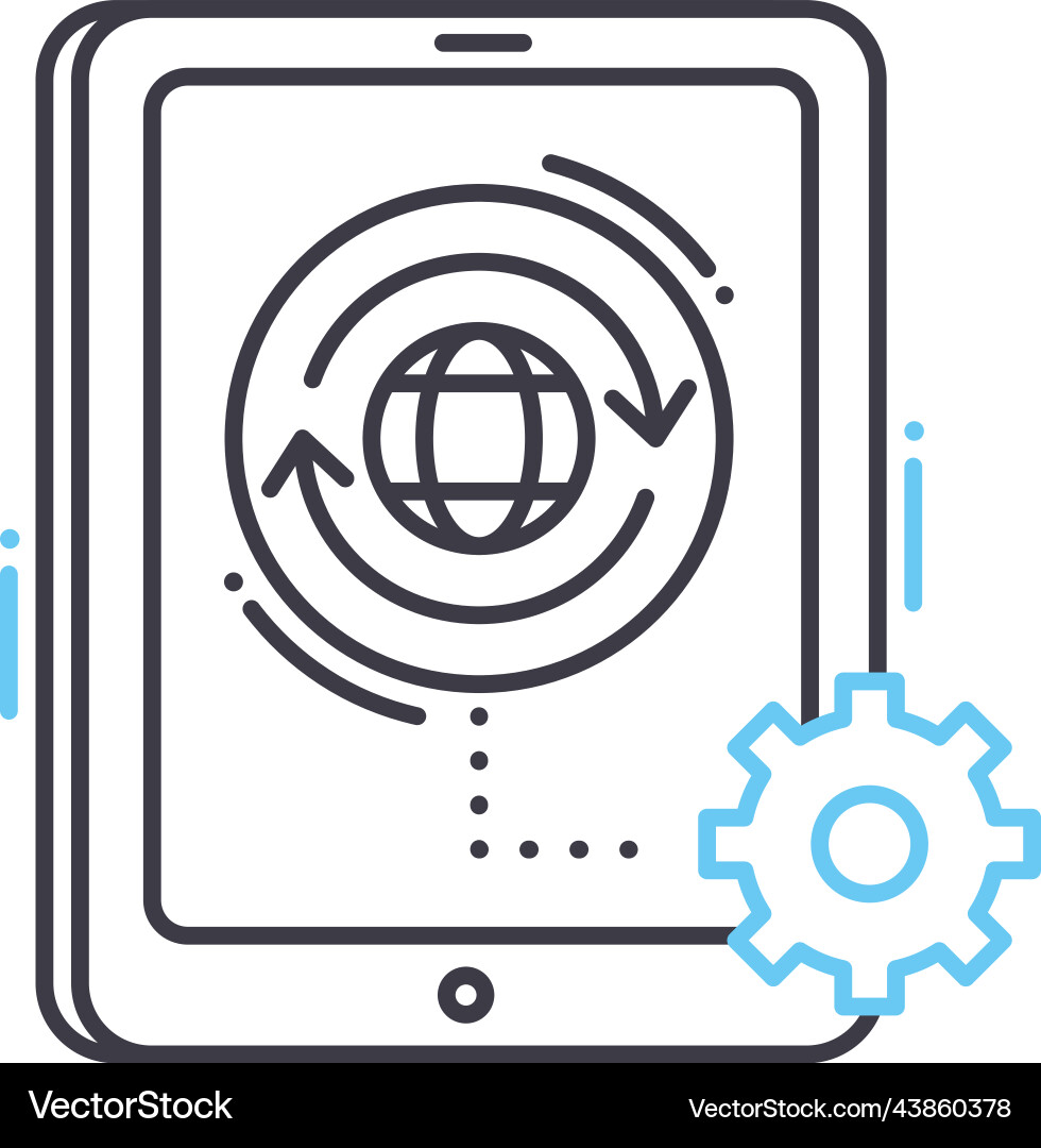 Internet connection setup line icon outline Vector Image