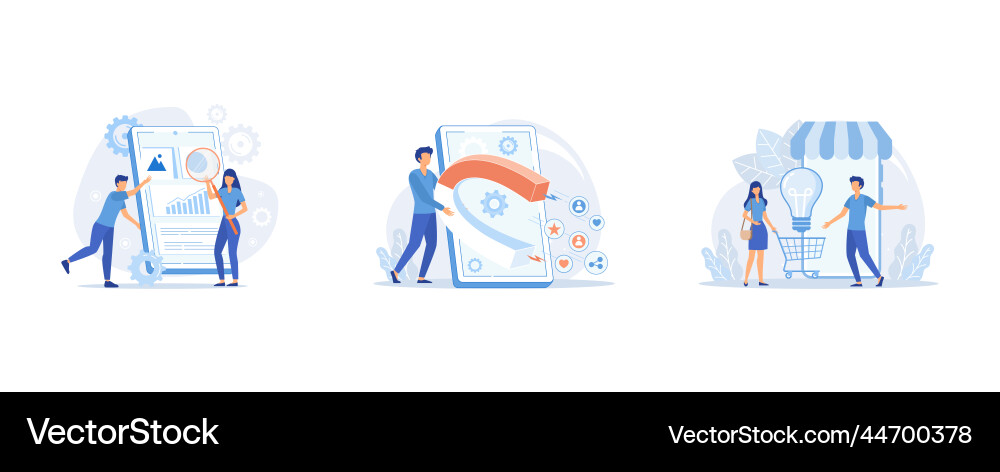 Mobile application development abstract concept Mobile application development abstract concept vector image