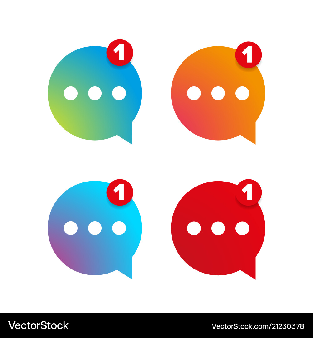 New message icon set vector image