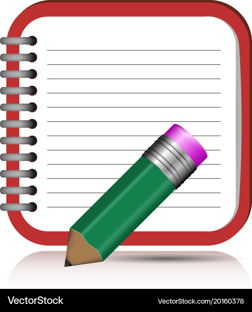 Notebook icon for mobile application eps10 Vector Image