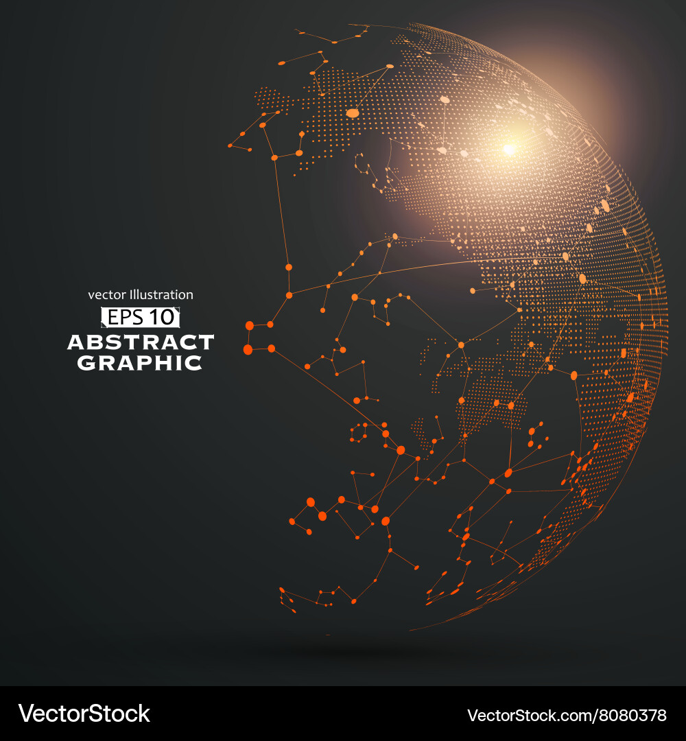 Point and curve constructed the sphere wireframe vector image